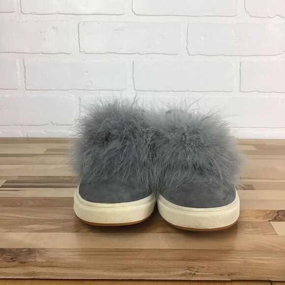 STEVE Madden flats loafers grey feathers size 8.5 - Picture 4 of 15
